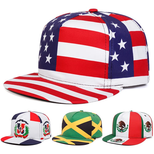 New Flat brimmed Hat National Flag