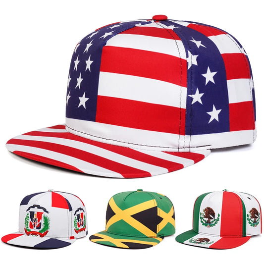 New Flat brimmed Hat National Flag
