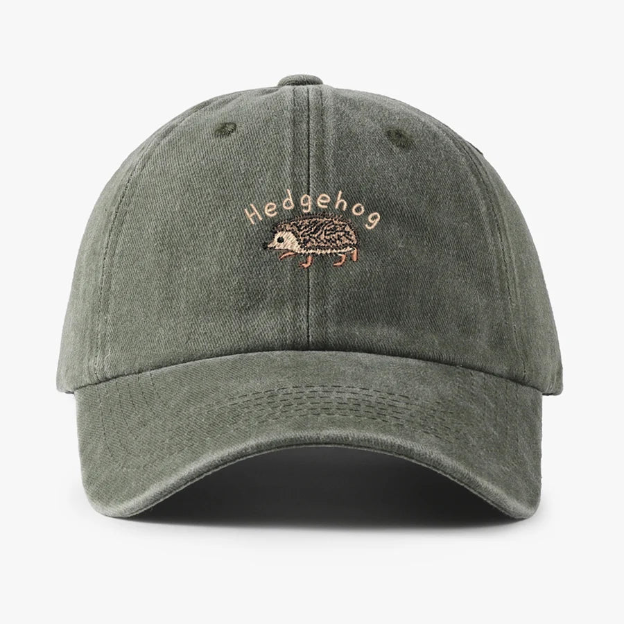 Mini Hedgehog Embroidery Cotton Baseball Caps For Men Women