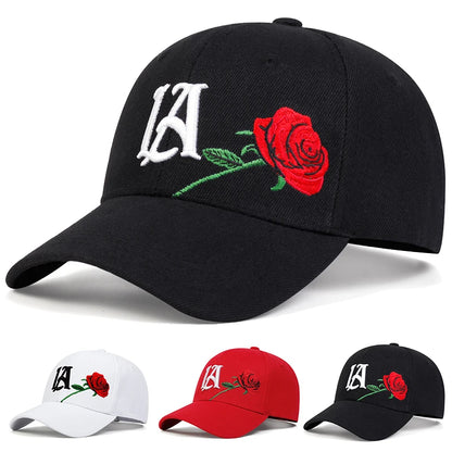 Unisex LA Rose Embroidery Baseball Caps