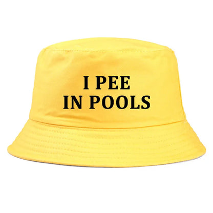 I Pee in Pools Bucket Hat Funny Cotton Summer Fisherman Cap For Men Women