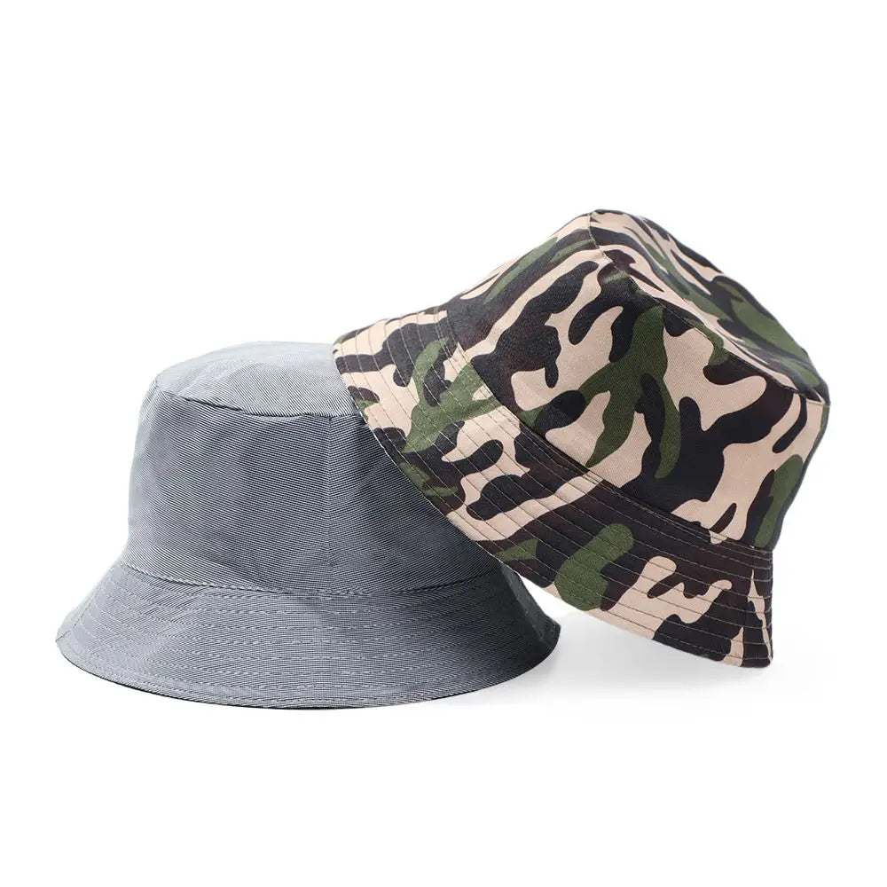 Camouflage Bucket Hat Wide Brim Visors Foldable Portable Women Men