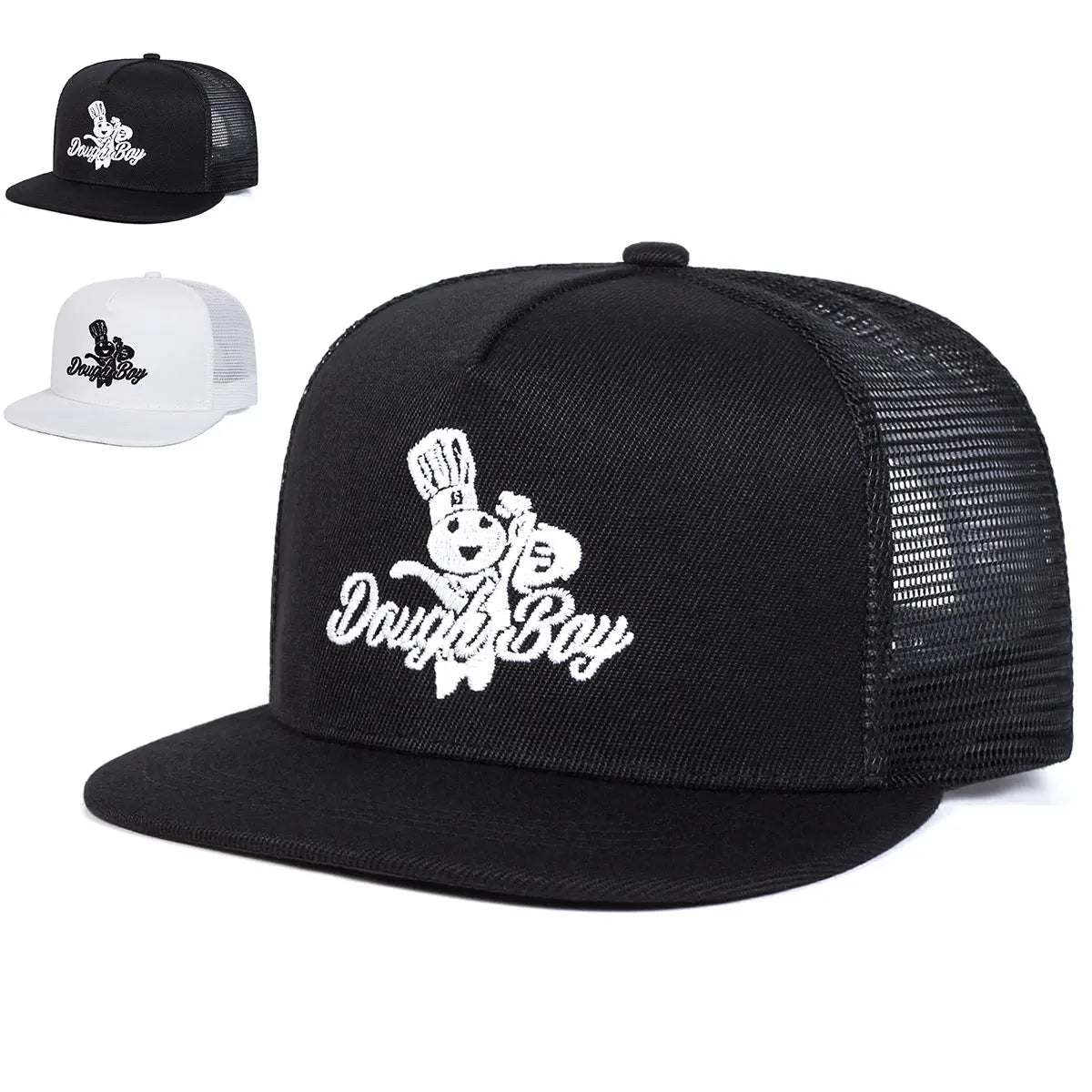 Unisex Daugh Boy Letter Embroidery Hip-hop Net Hats Adjustable Casual Snapback Caps