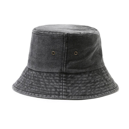 Cotton Washed Bucket Hat Milano Design Vintage Distressed Fisherman Cap Retro