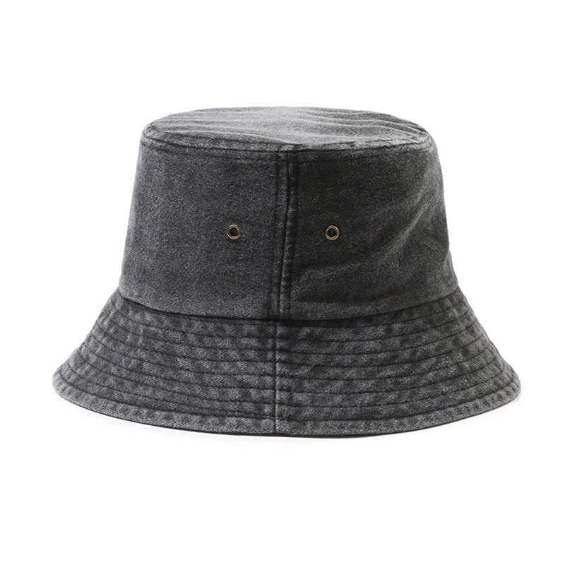 Chihuahua Lover Washed Bucket Hat Vintage Cute Dog Pattern Distressed Cotton