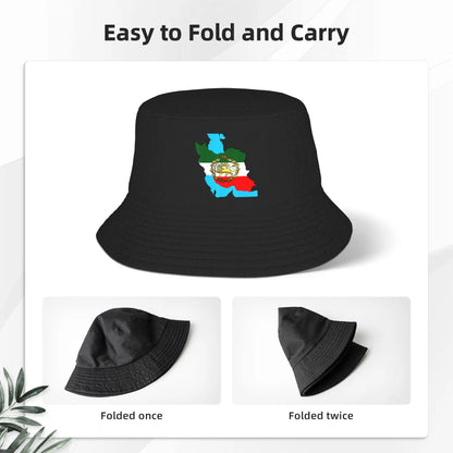 Iran Flag With A Golden Lion Bucket Hat