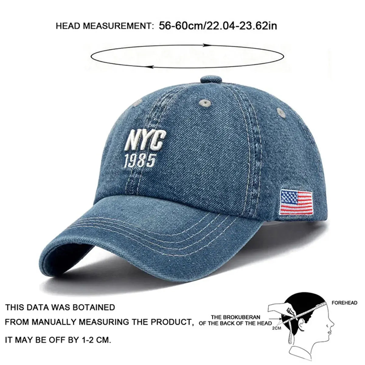 Unisex Light Board Denim Washed Baseball Caps