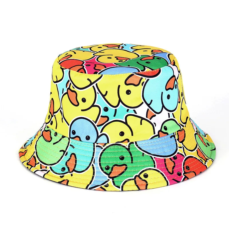 Double Sided Bucket Hat Cartoon Little Duck All Over Print