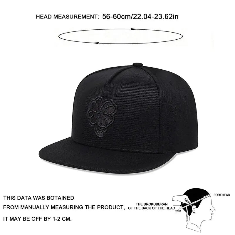 Unisex Clover Embroidery Hip-hop Hats Baseball Caps Sunscreen Hat Snapback Cap