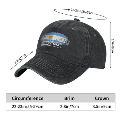 Argentina Flag Washed Baseball Cap