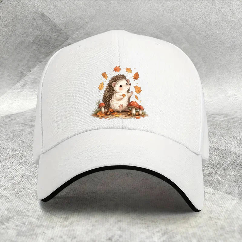 Autumn Hedgehog Mushroom Baseball Cap