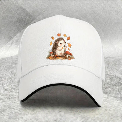 Autumn Hedgehog Mushroom Baseball Cap