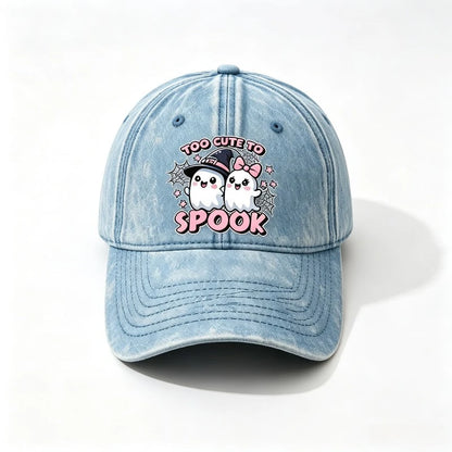 Baseball Cap Too Cute To Spook Cute Ghost Print