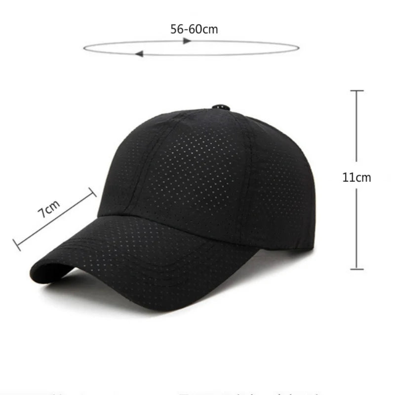 New Summer Men Women Snapback Quick Dry Mesh Baseball Cap Sun