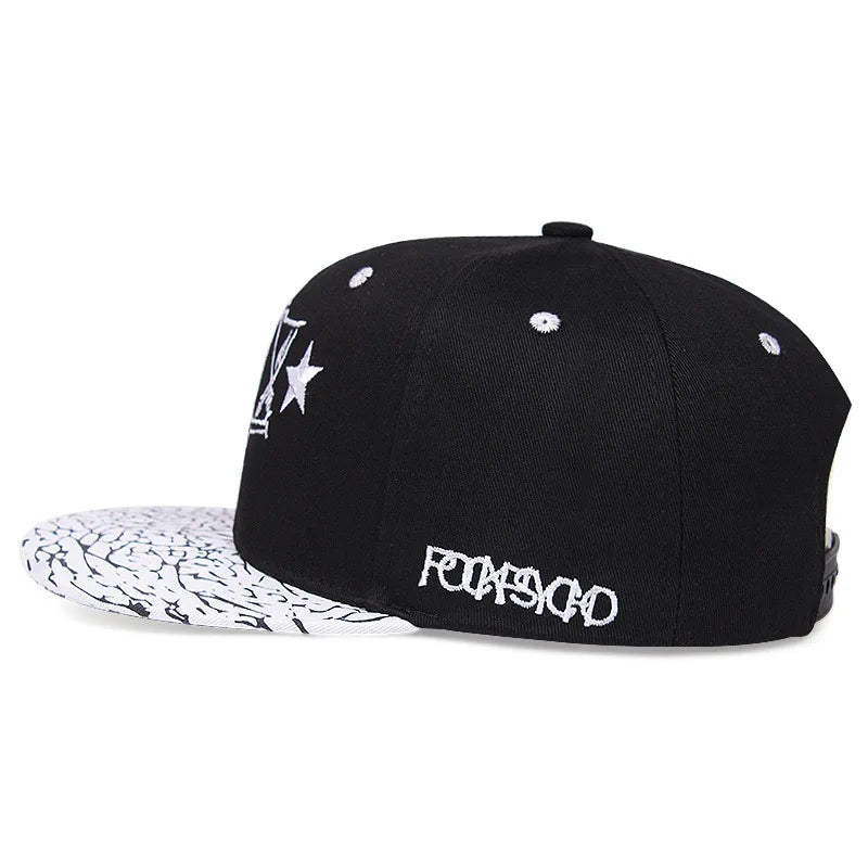 Five-pointed Star Embroidered Flat Brim