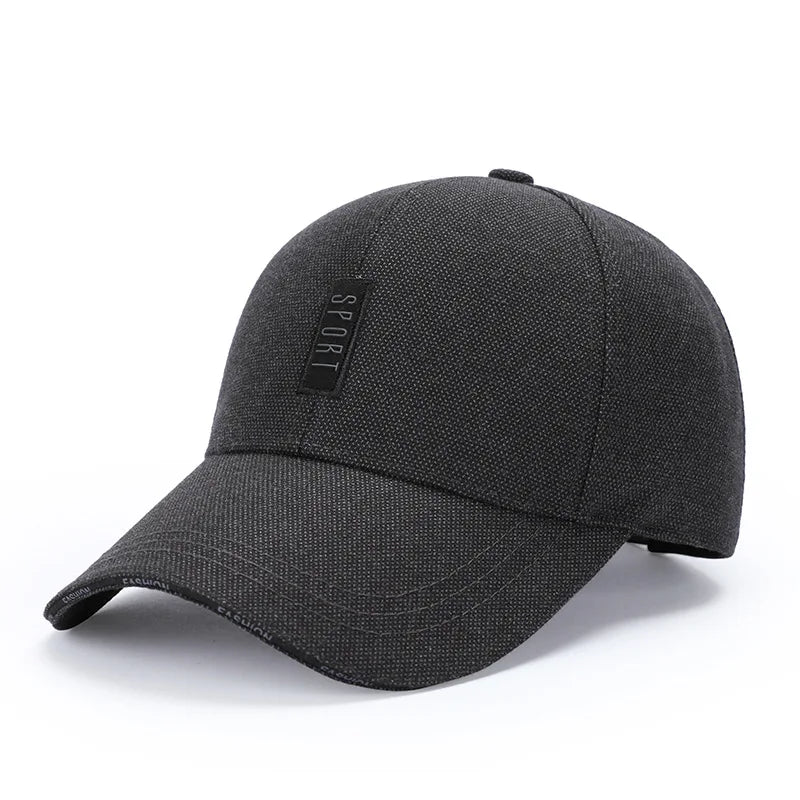 New Black Baseball Caps For Men Women Sunhat Solid Letter Sunscreen Cap