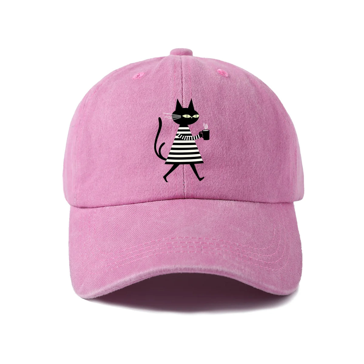 Minimal Black Cat Baseball Cap
