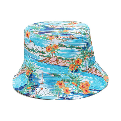 Coconut Print Travel Beach Sun Protection Breathable Simple Fisherman Hat Bucket Hat