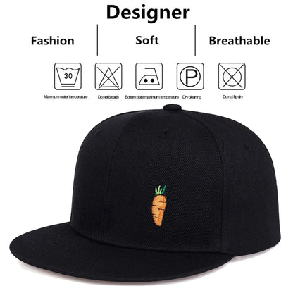 Unisex Carrot Embroidery Hip-hop Hats Fashion Baseball Caps Sunscreen Hat Sports Cap Snapback Caps