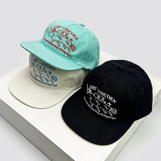 New Unisex Niche Unicorn Letters Embroidery Snapback Hats