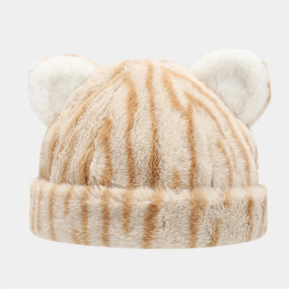 Autumn Winter Acrylic Print Thicken Knitted Hat