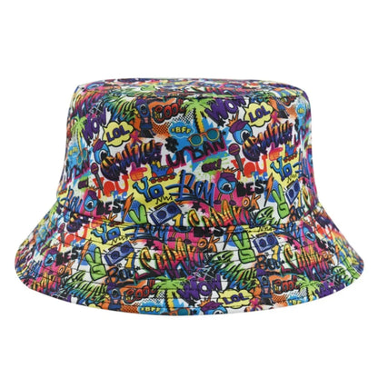 Reversible Sport Outdoor Sunscreen Caps Animal Letter Print Panama Bucket Hat