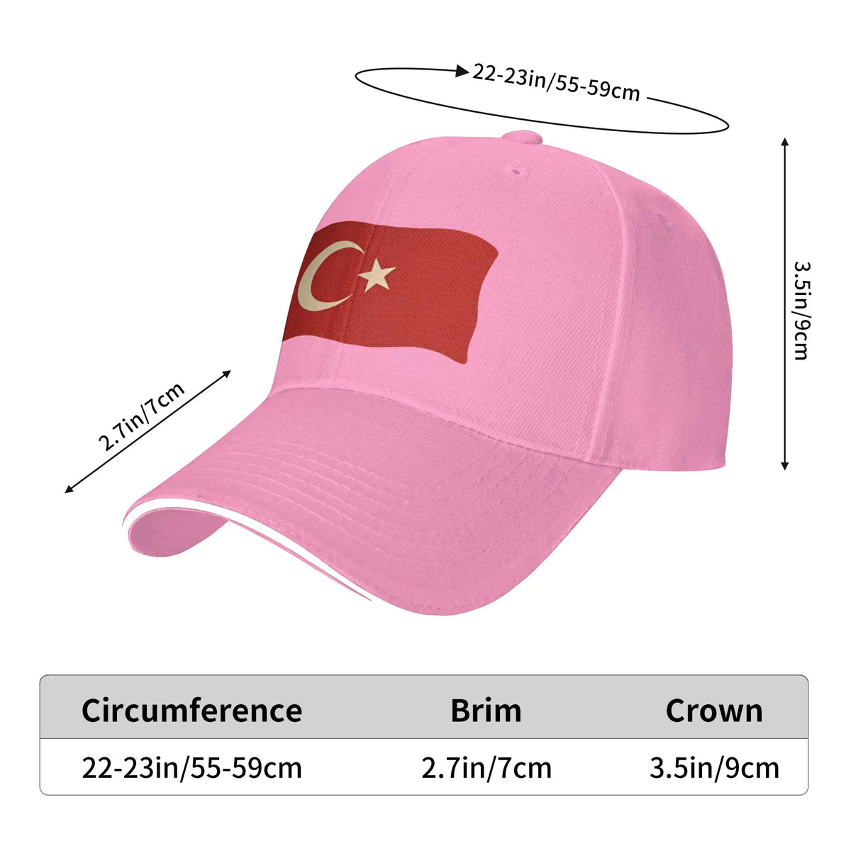 Turkey Flag Crescent Moon And Star Pride Baseball Cap