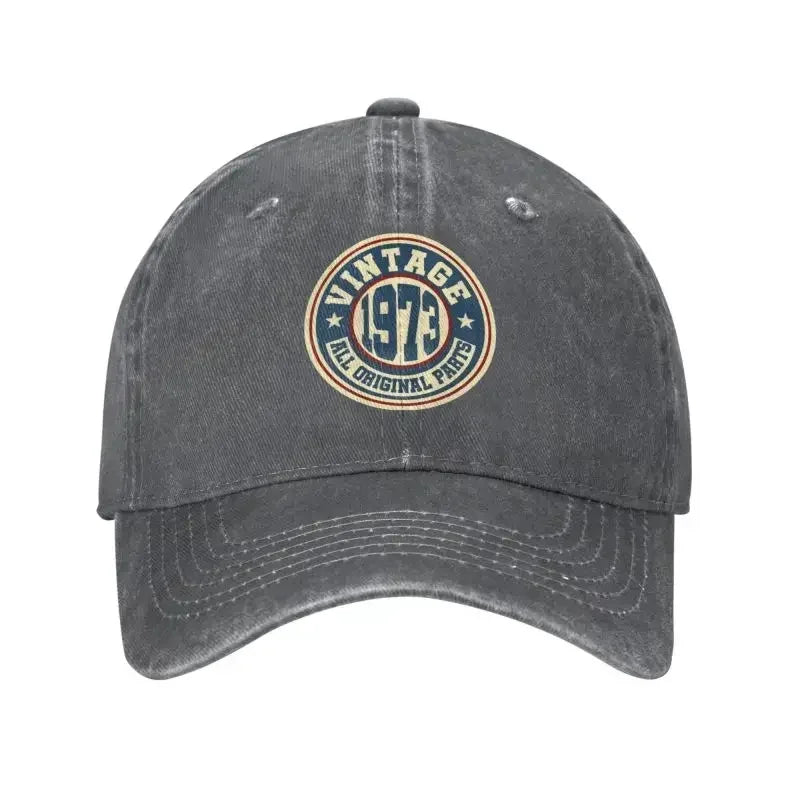 Punk Unisex Cotton Retro Vintage 1973 All Original Parts Baseball Cap