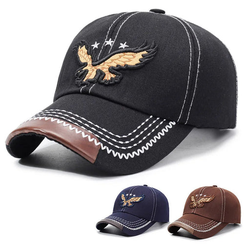 Fashionable Eagle-Embroidered Outdoor Sun Hat - Baseball Cap