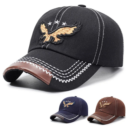Fashionable Eagle-Embroidered Outdoor Sun Hat - Baseball Cap