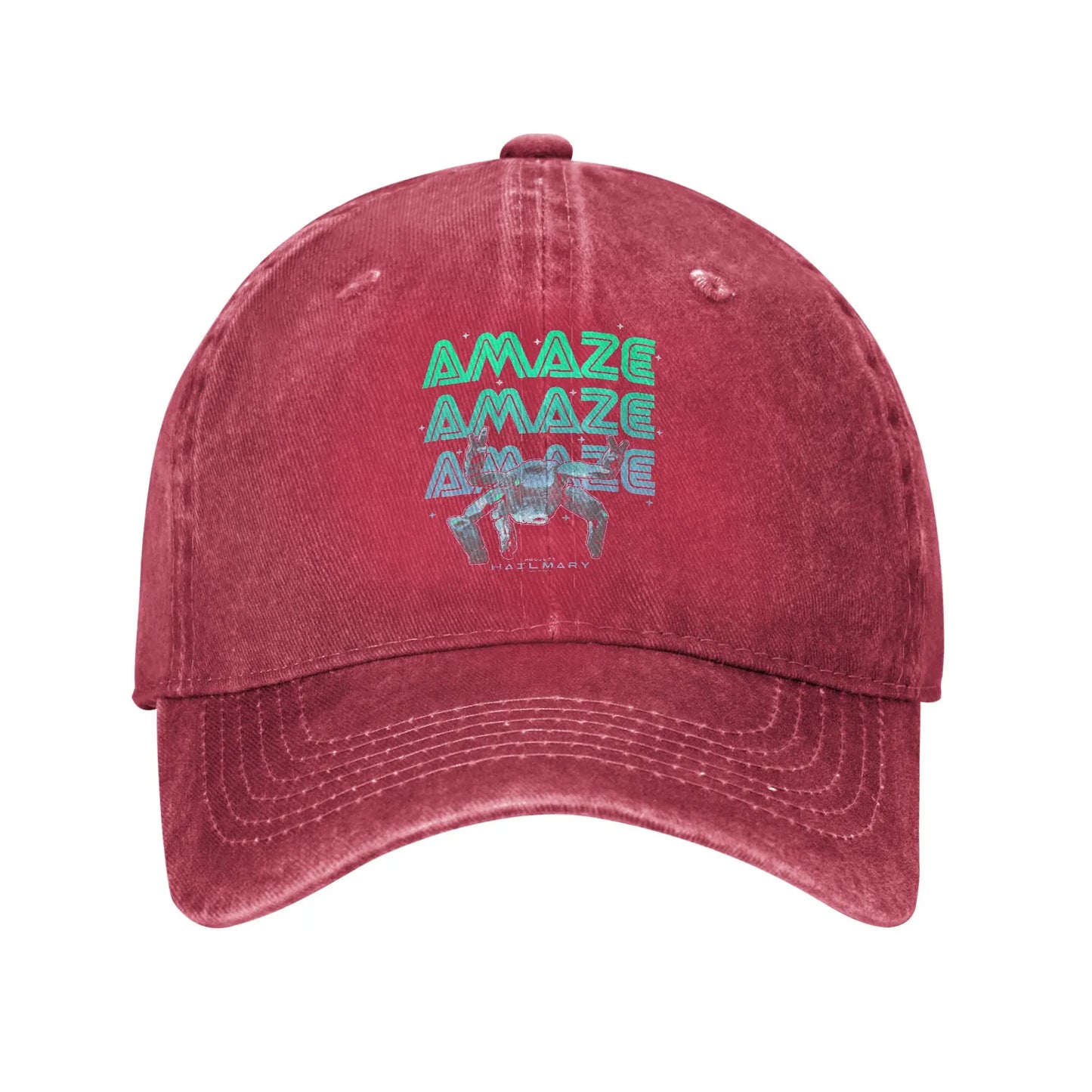 Project Hail Mary Amazing Rocky The Alien Neon Portrait Baseball Caps