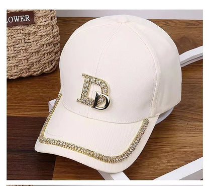 Fashion Diamond D Letter Baseball Cap
