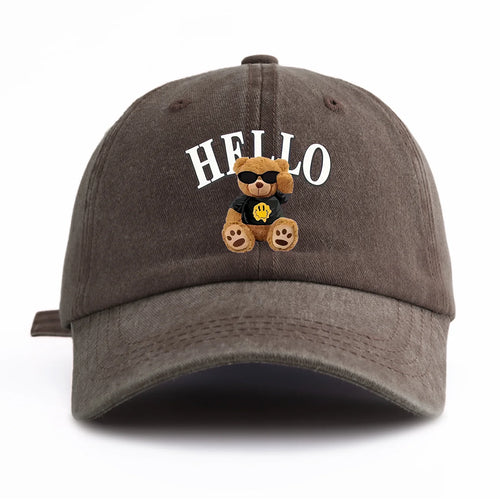 HELLOBEAR Print Washed Baseball Cap For Adults