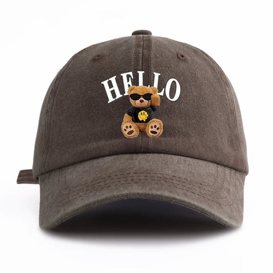 HELLOBEAR Print Washed Baseball Cap For Adults