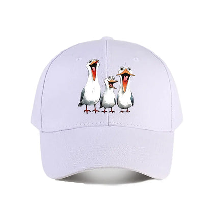 Three - Piece Cute Cartoon Seagull Plush Toy Set Baseball Cap
