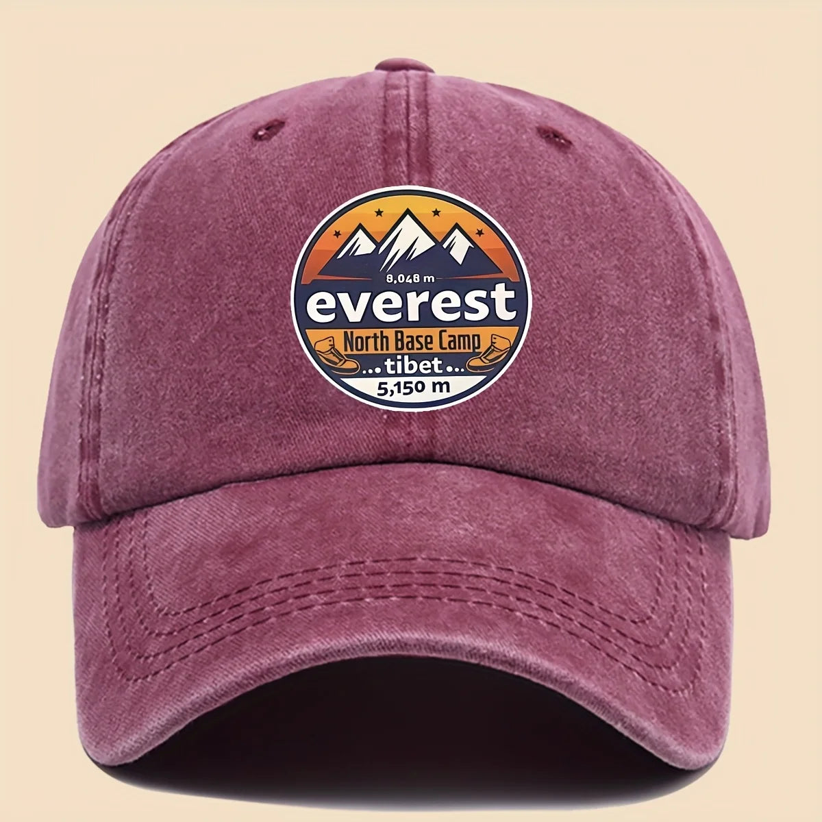 Baseball Cap Featuring "Everest North Base Camp 5, 150 Meters"