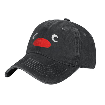 Pingu Her Friend the Seal Baseball Cap Distressed Cotton Penguin Meme Funny Cartoon Snapback Hat