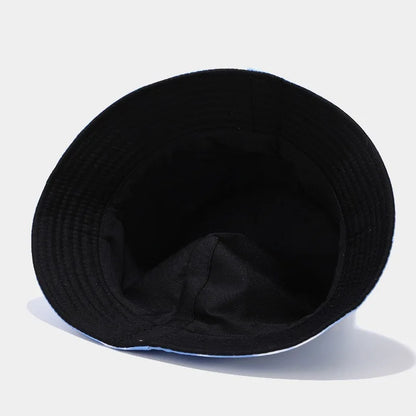 Cotton Blue Sky And White Clouds Print Bucket Hat