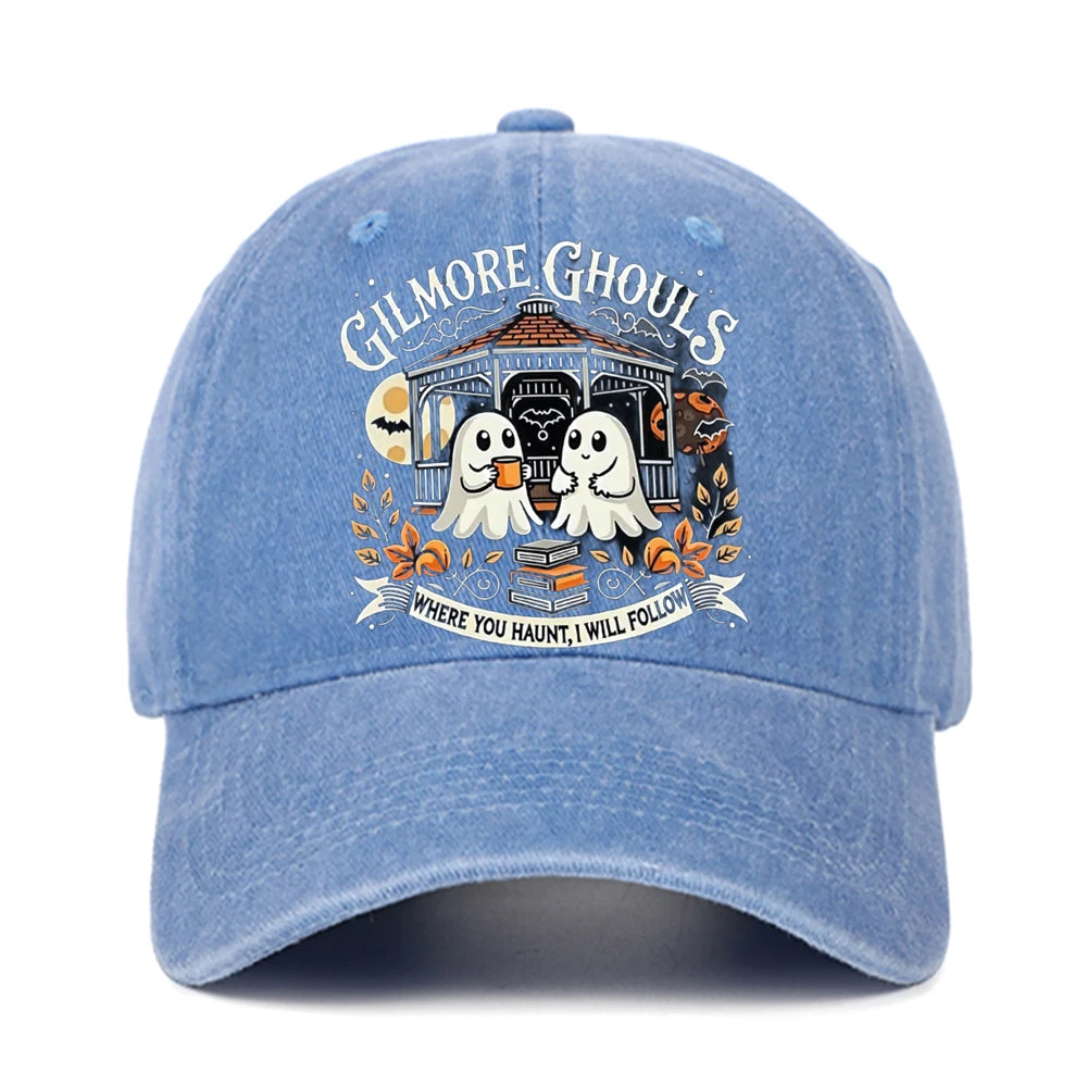 Letter Ghost Printed Baseball Cap For Men And Women