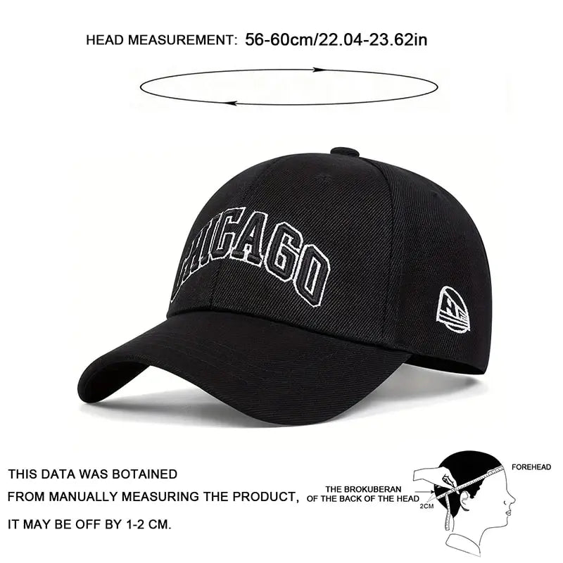 Unisex CHICAGO Letter Embroidery Baseball Caps Spring Autumn