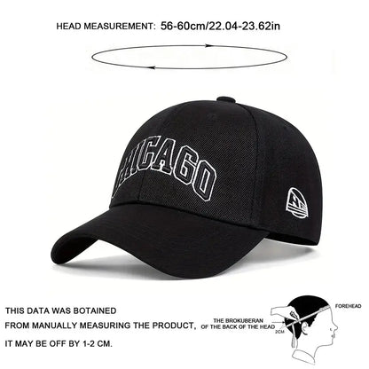 Unisex CHICAGO Letter Embroidery Baseball Caps Spring Autumn