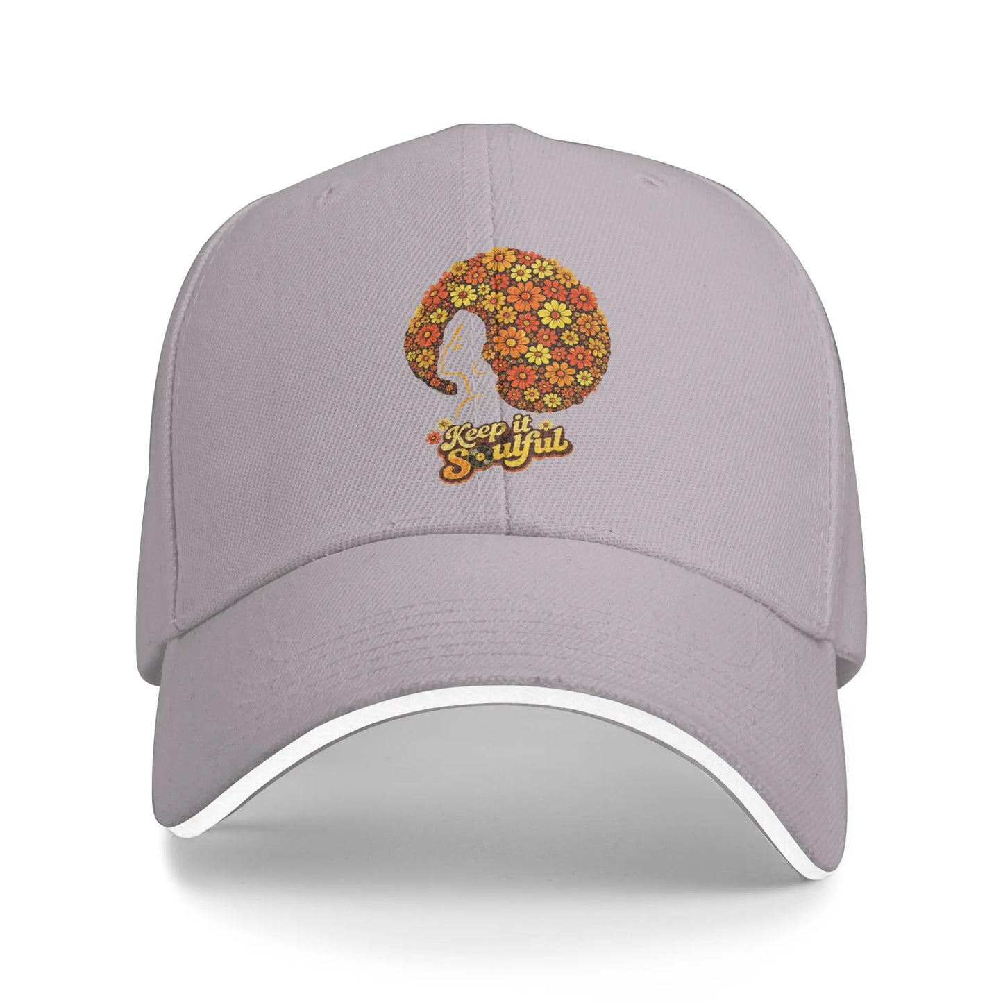 Afro Soul Music Floral Hair 70s Funk Retro Disco Baseball Cap