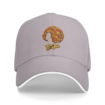 Afro Soul Music Floral Hair 70s Funk Retro Disco Baseball Cap