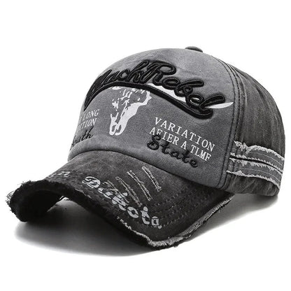 Unisex Washed Cotton Vintage Cap Letter Embroidery Baseball Cap