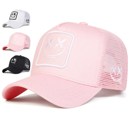 Unisex XX Smiling Face Embroidery Baseball Caps Spring Summer