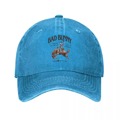 Vintage Bad Bunny Nadie Sabe Album Baseball Caps for Men Women Distressed Denim