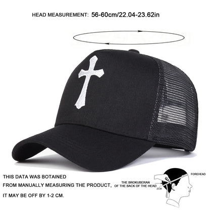 Unisex Cross Embroidery Baseball Caps