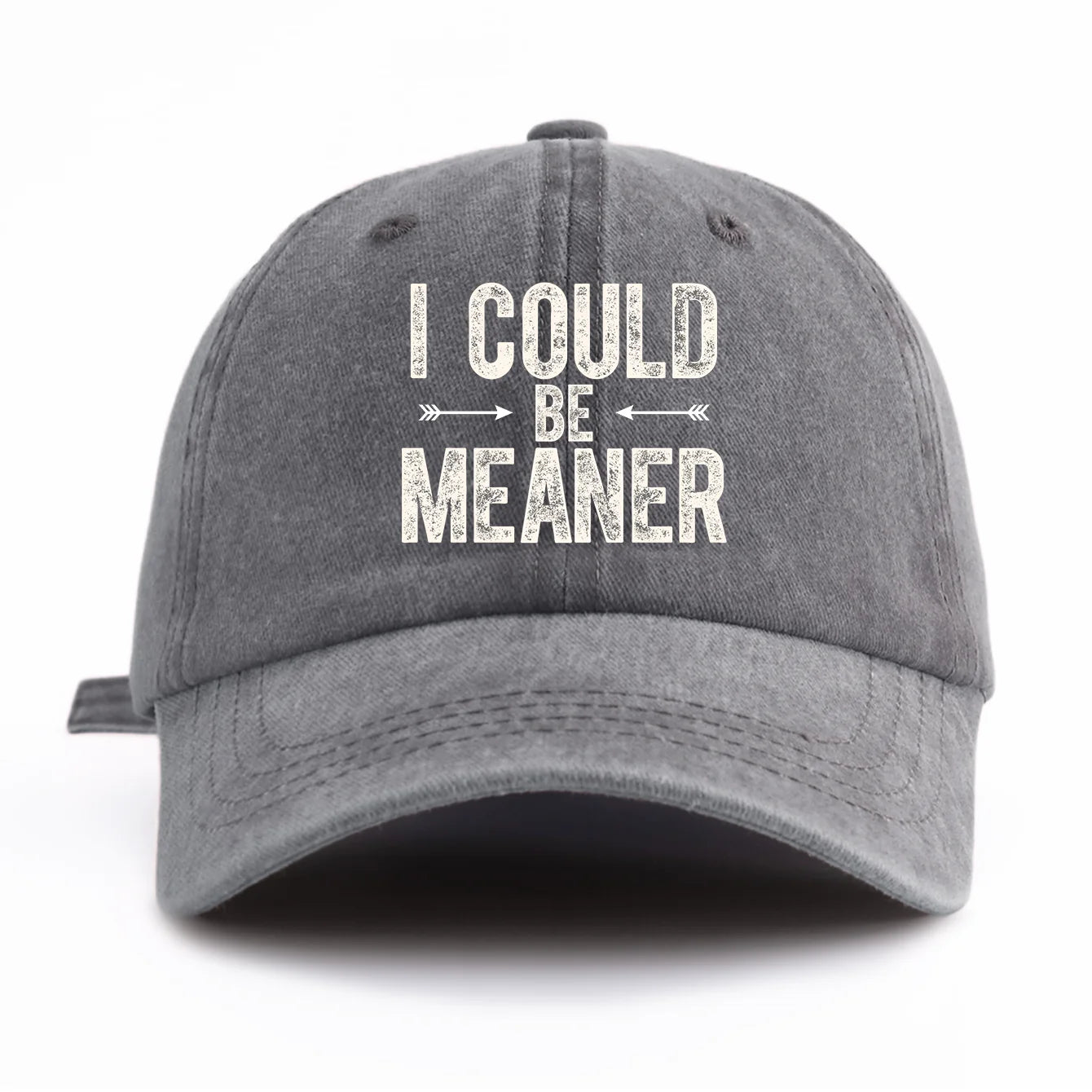 I COULD B MEANER Print Washed Baseball Cap For Adults