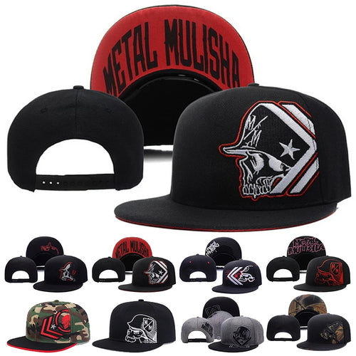 Unisex Skeleton Embroidery Snapback Caps For Women Men