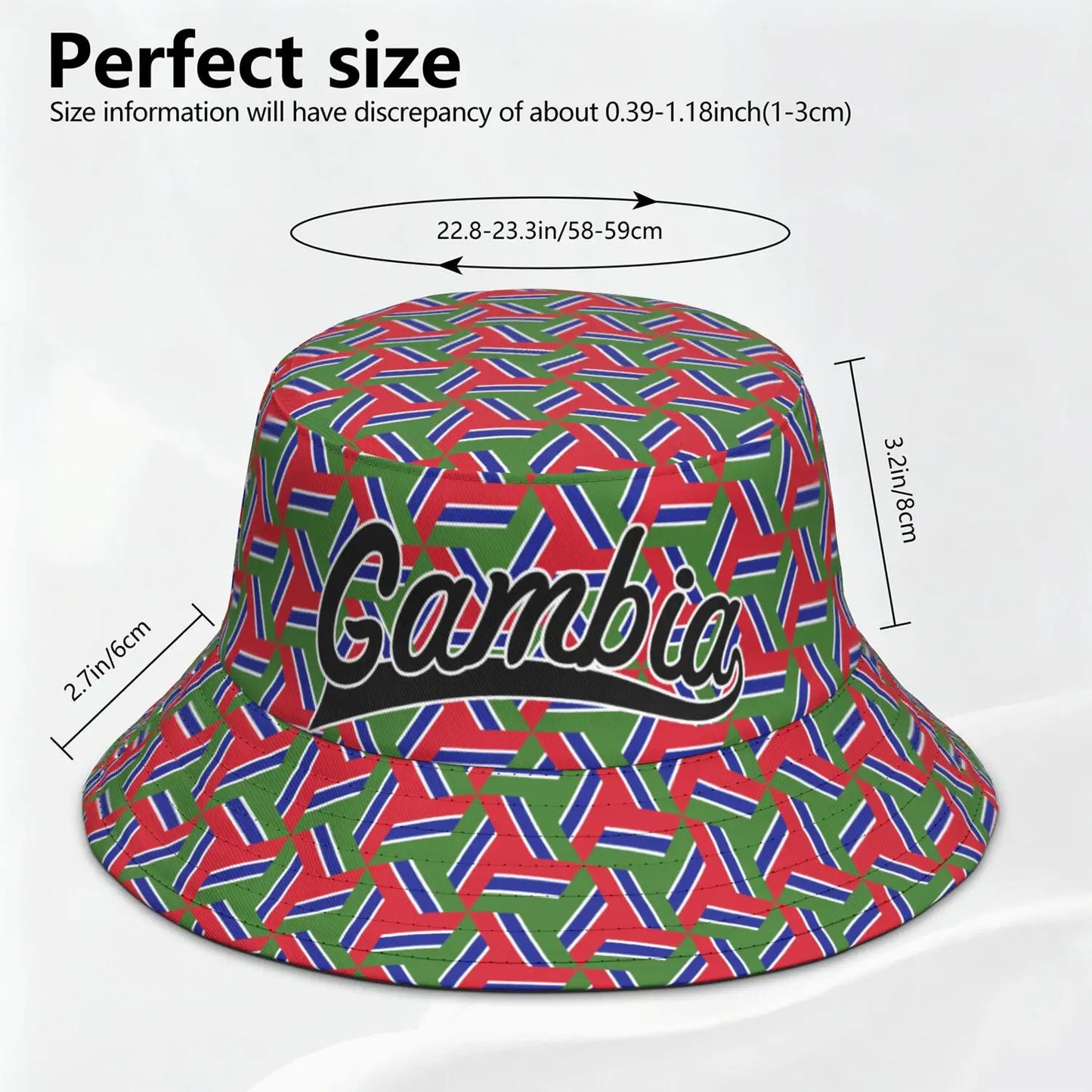 Gambia Fisherman Hats Free Custom Name Number Arab Team Logo Bucket Cap